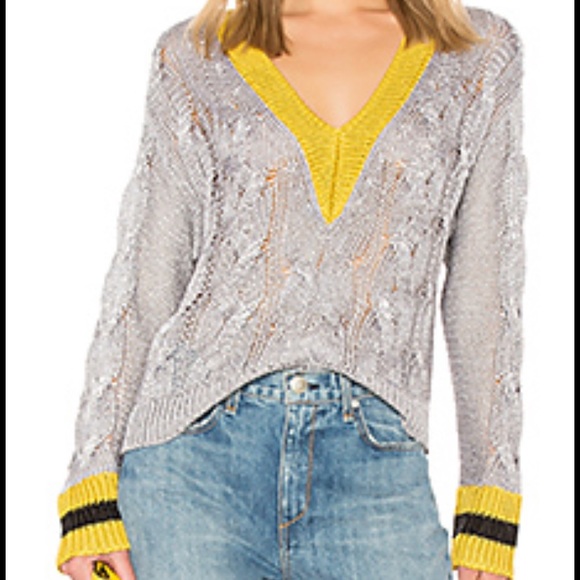 Metallic gray gorgeous v neck
